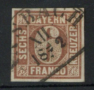 Altdeutsche Briefmarke aus Bayern